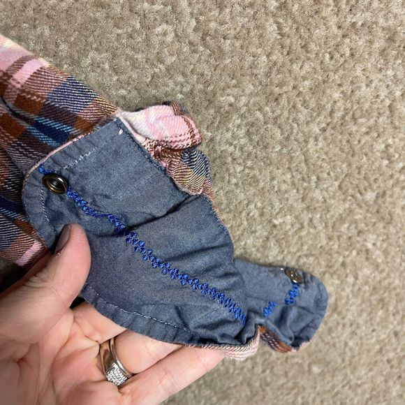 Scotch & Soda Iconic Western Shirt Mens Medium Pink Checked Flannel Linen Blend - Picture 8 of 14